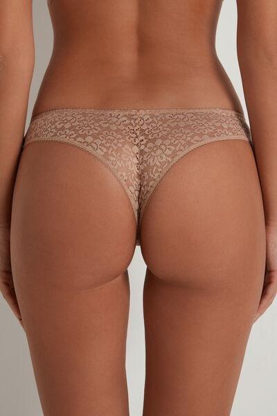 Beige Sheer Brazilian Briefs, , large image number 2