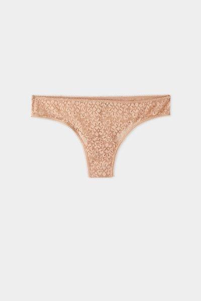 Beige Sheer Brazilian Briefs, , large image number 4