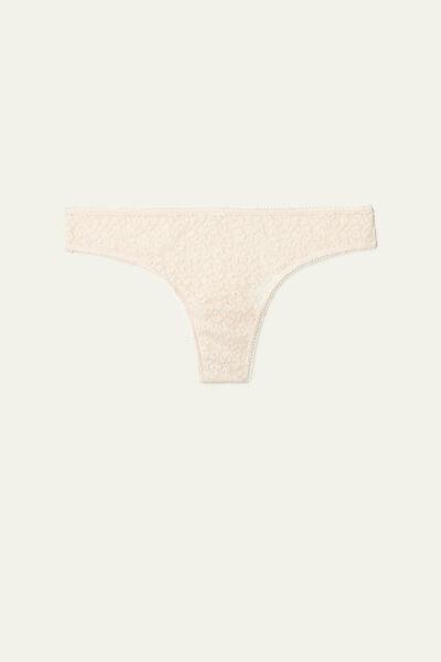 Tezenis - Cream Recycled Lace Brazilian Briefs