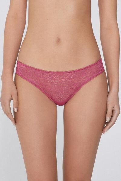 Pink Recycled Lace Brazilian Briefs, , large image number 0