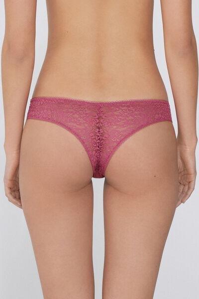 Pink Recycled Lace Brazilian Briefs, , large image number 2