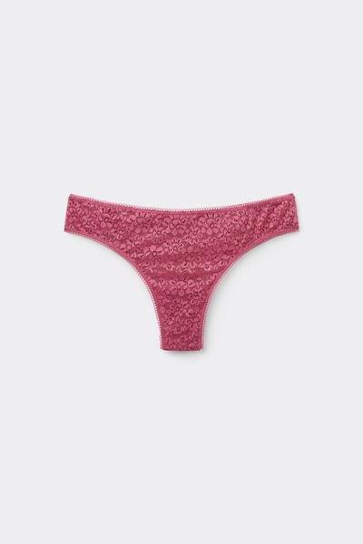 Pink Recycled Lace Brazilian Briefs, , large image number 3