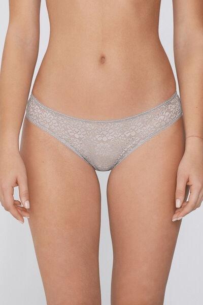 Grey Lace Brazilian Briefs, , large image number 0