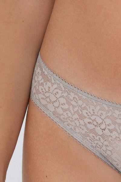Grey Lace Brazilian Briefs, , large image number 2