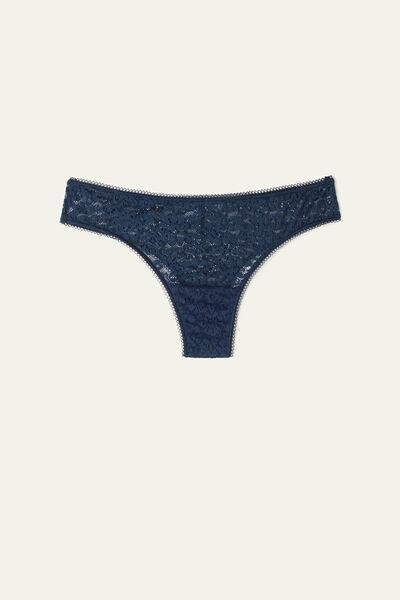 Absolute Blue Recycled Lace Brazilian Briefs, Women, , large image number 4