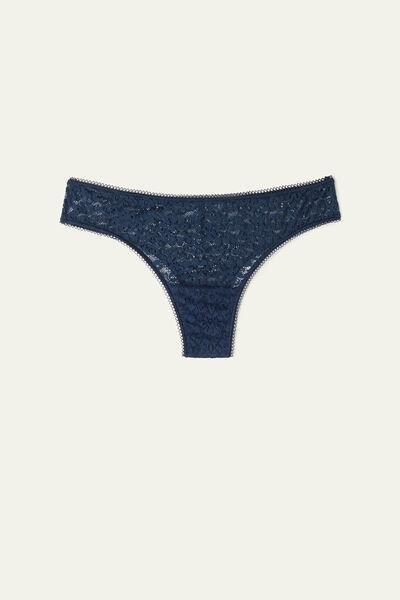 Tezenis - Blue Recycled Lace Brazilian Briefs