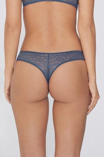 Blue Recycled Lace Brazilian Briefs, 5701_730Y, large image number 2