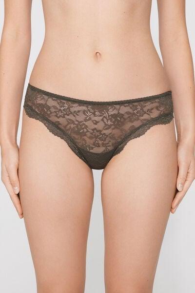 Green Recycled Lace Brazilian Briefs, 5701_226Z, large image number 1