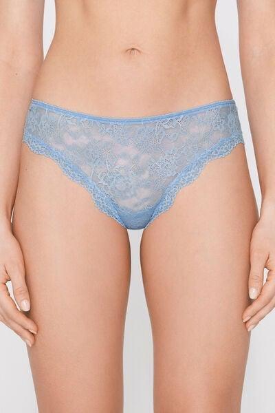 Blue Recycled Lace Brazilian Briefs, 5701_393Z, large image number 1