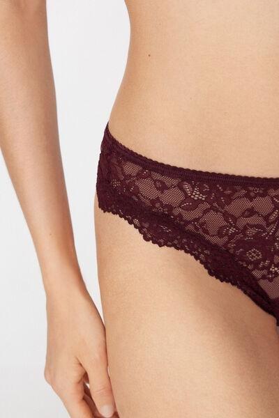 Brown Recycled Lace Brazilian Briefs, 5701_581Z, large image number 3