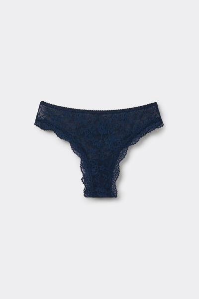 Navy Recycled Lace Brazilian Briefs, Absolute Blue, large image number 4