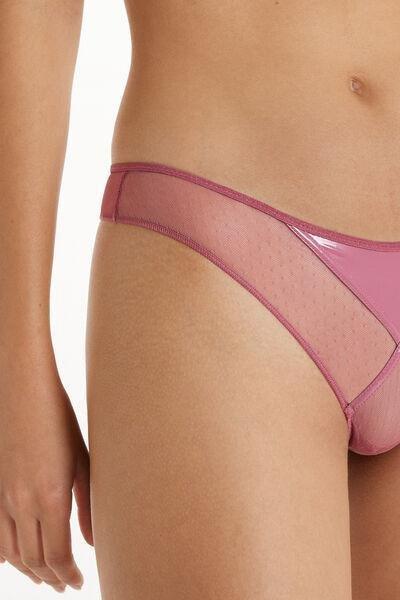 PINK MAUVE DARK Amorous Vynil High-Cut Brazilian Briefs, , large image number 2