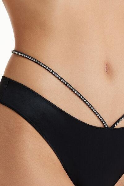 BLACK Disco Strass High-Cut Brazilian Briefs, , large image number 7