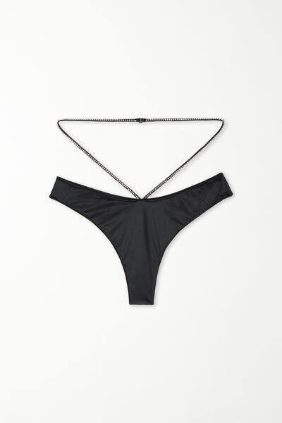 BLACK Disco Strass High-Cut Brazilian Briefs, , large image number 8