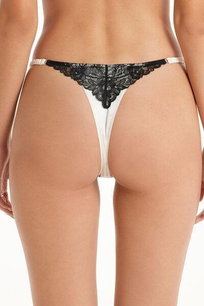 Black Lace Detail Brazilian Knickers - Matalan