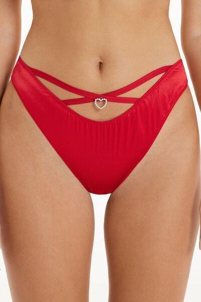 Red Cuore Satin Brazilian Briefs, , large image number 0