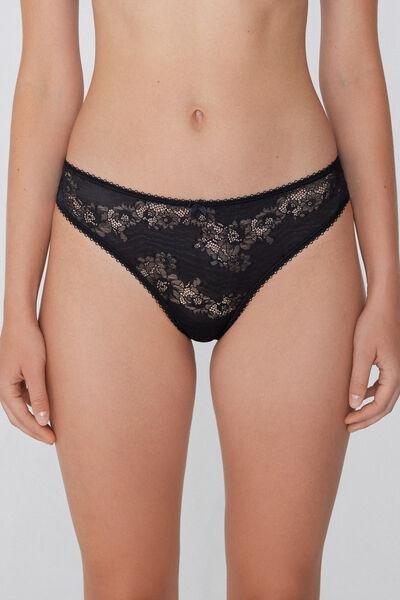 Black Noir Opulence Brazilian Briefs, Black, large image number 1