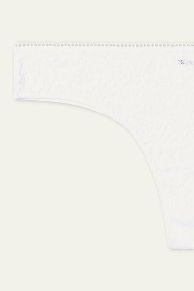 سراويل برازيلية من الدانتيل الأبيض معاد التدوير وقطع بالليزر ، للنساء, , large image number 6