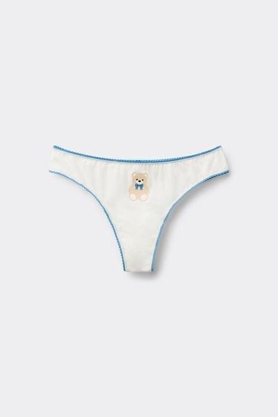 Ivory Teddy Bear Print Cotton Briefs, 5701_805Y, large image number 4