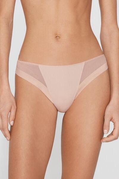 Pink Essential Tulle Brazilian Briefs, 5701_278Z, large image number 1