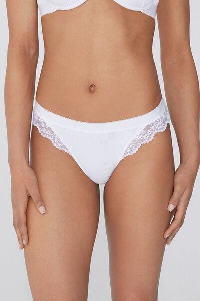 White High-Cut Brazilian Briefs, , large image number 0
