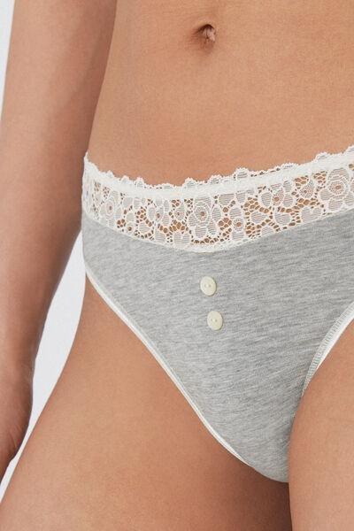 Grey Delicate Touch Brazilian Briefs, , large image number 3