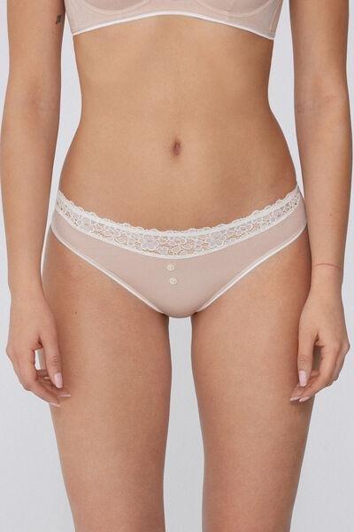 Beige Delicate Touch Brazilian Briefs, , large image number 0