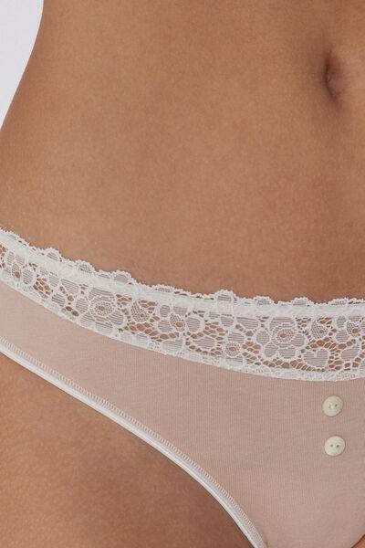 Beige Delicate Touch Brazilian Briefs, , large image number 3