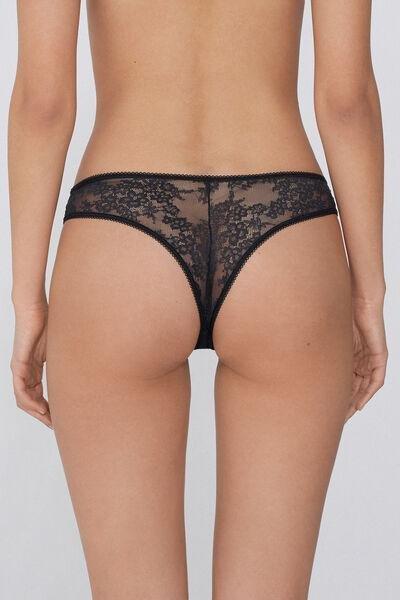 Black Shiny Brazilian Briefs, Black, large image number 1