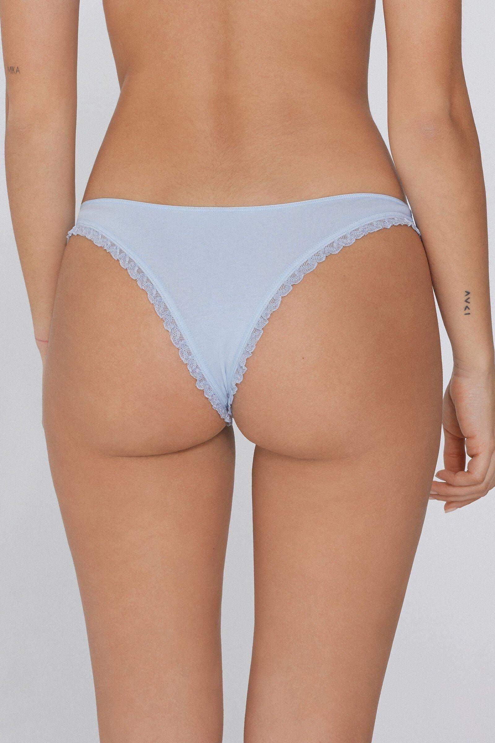 Blue Embroidered Brazilian Briefs, , large image number 6