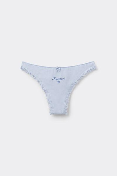 Blue Embroidered Brazilian Briefs, , large image number 8