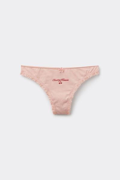 Pink Lace Trim Brazilian Briefs, , large image number 8