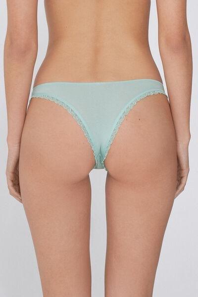 Green Lace Trim Brazilian Briefs, , large image number 5