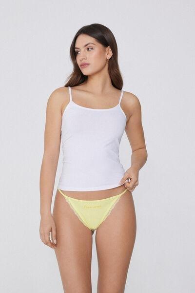 Yellow Tanga Panel Brazilian Briefs, , large image number 1