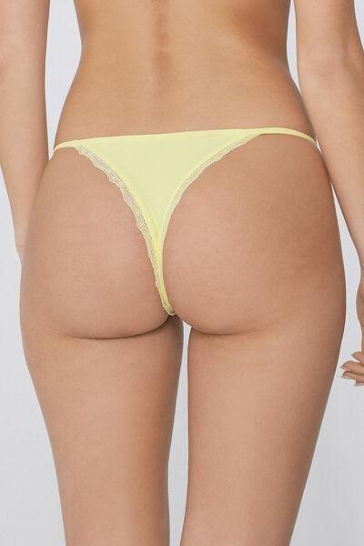 Yellow Tanga Panel Brazilian Briefs, , large image number 2