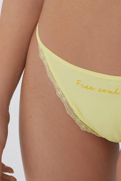 Yellow Tanga Panel Brazilian Briefs, , large image number 3