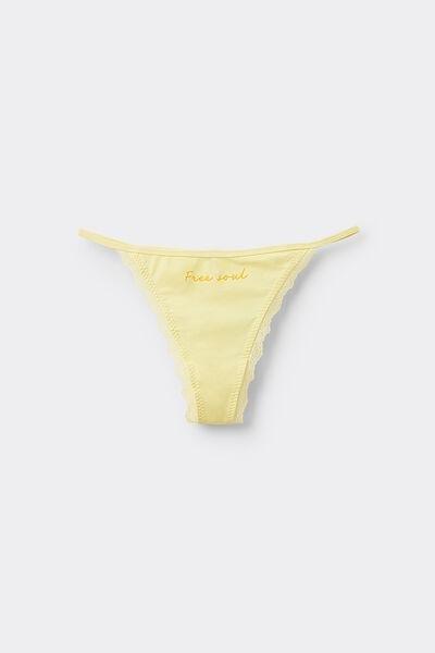 Yellow Tanga Panel Brazilian Briefs, , large image number 4