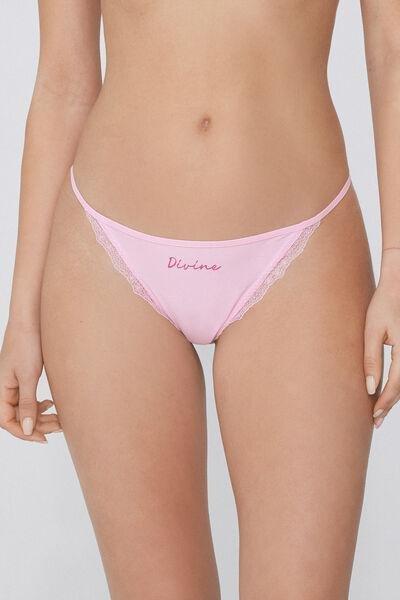 Pink Tanga Panel Brazilian Briefs, 5701_658Y, large image number 1