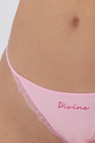 Pink Tanga Panel Brazilian Briefs, , large image number 3