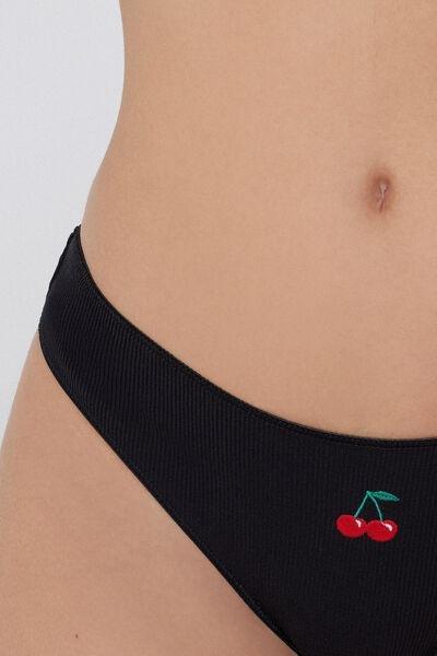 Black Embroidered Brazilian Briefs, 5701_615Y, large image number 1
