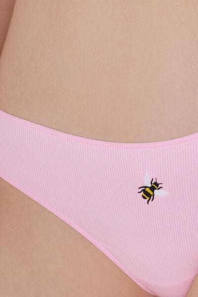 Pink Ribbed Brazilian Briefs, 5701_659Y, large image number 7