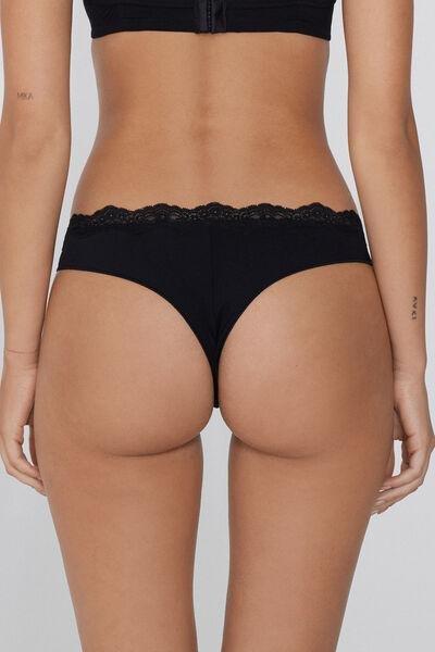 Black Light Touch Brazilian Briefs, Black, large image number 2