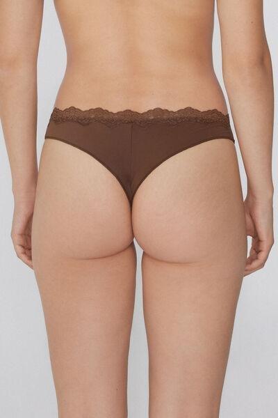 Caramel Light Touch Brazilian Lace Briefs, 5701_304Y, large image number 2