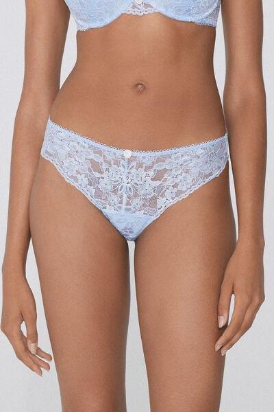 Blue Delicate Lace Brazilian Briefs, 5701_809Y, large image number 1