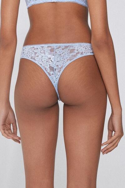 Blue Delicate Lace Brazilian Briefs, 5701_809Y, large image number 2