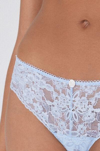 Blue Delicate Lace Brazilian Briefs, 5701_809Y, large image number 3