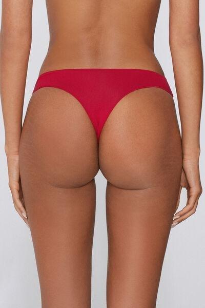 Red Rhinestones Detail Cotton Brazilian Briefs, 5701_986Y, large image number 2