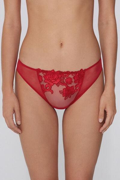 Red Rose Wonder Lace Brazilian Briefs, 5701_873V, large image number 1