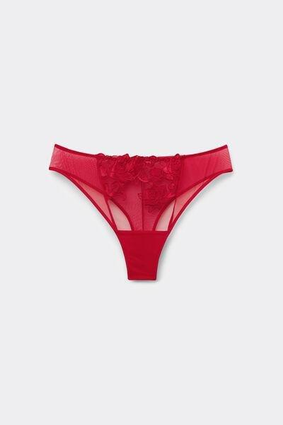 Red Rose Wonder Lace Brazilian Briefs, 5701_873V, large image number 4