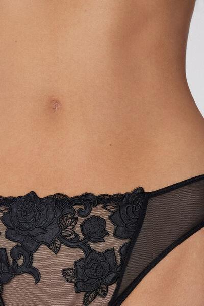 Black Rose Wonder Brazilian Briefs, Black, large image number 2